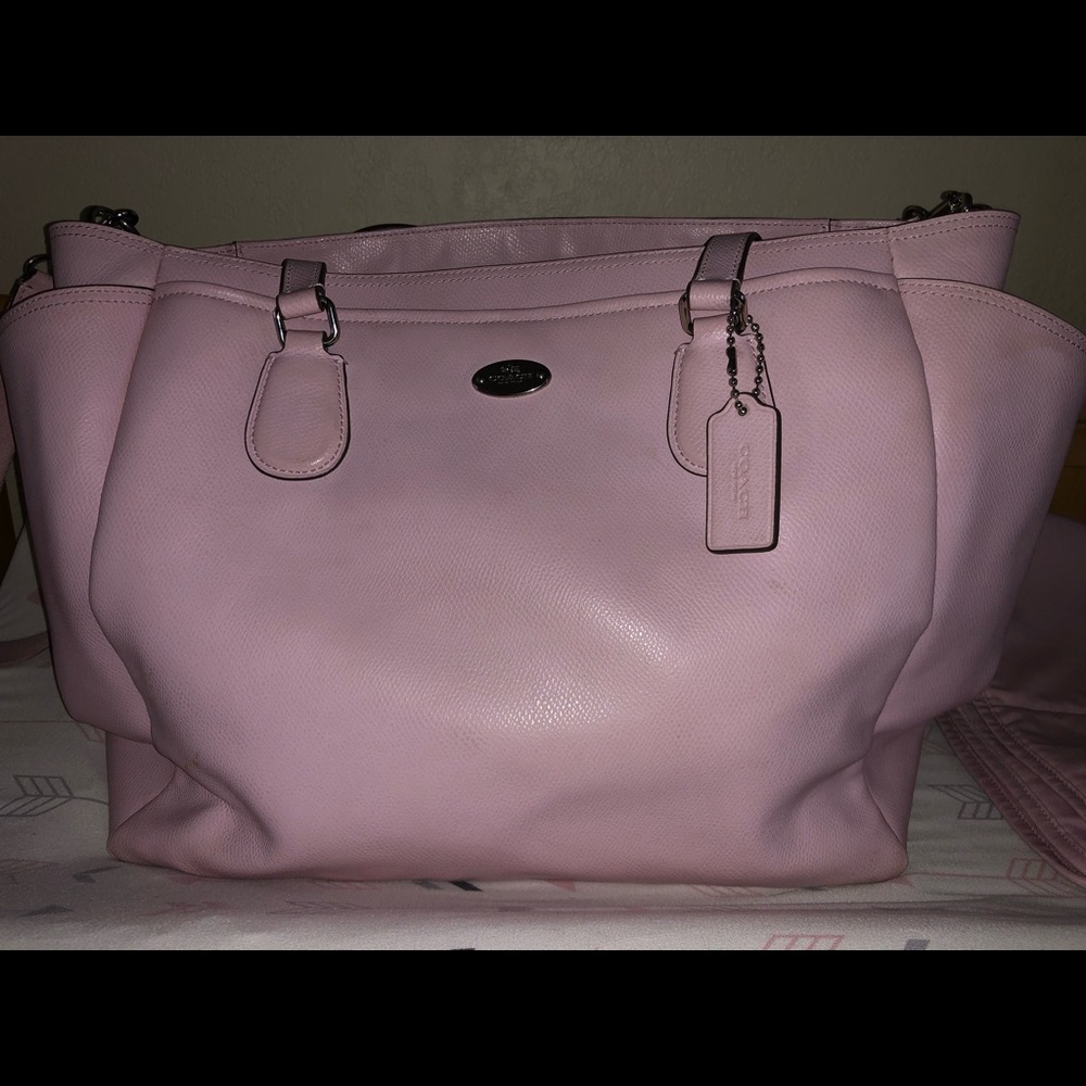 Large pink coach diaper bag - Picture 1 of 6